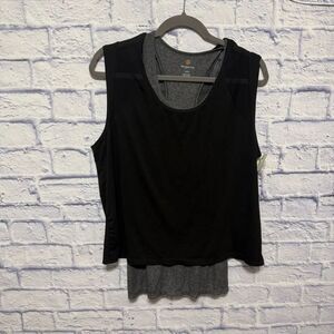 Tangerine Dual Layer Sports Yoga Tank NWT Sz M Black/Gray